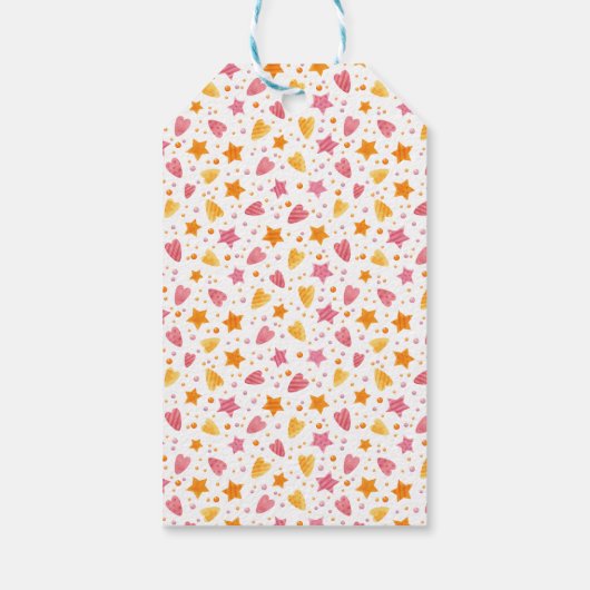 Roze kleine boe om twee Halloween 2e verjaardag te Cadeaulabel (Achterkant)