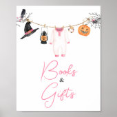 Roze Kleine Boeken Halloween Boeken en Geschenken Poster (Voorkant)