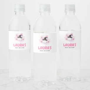 Roze Kleine Boo Geest Heks Baby Shower Waterfles Etiket