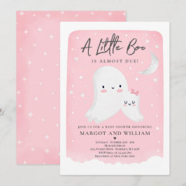 Roze kleine Boo Shower Halloween Ghost Baby shower Kaart