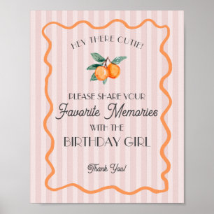 Roze Kleine Cutie Citrus Favoriete Geheugen Verjaa Poster