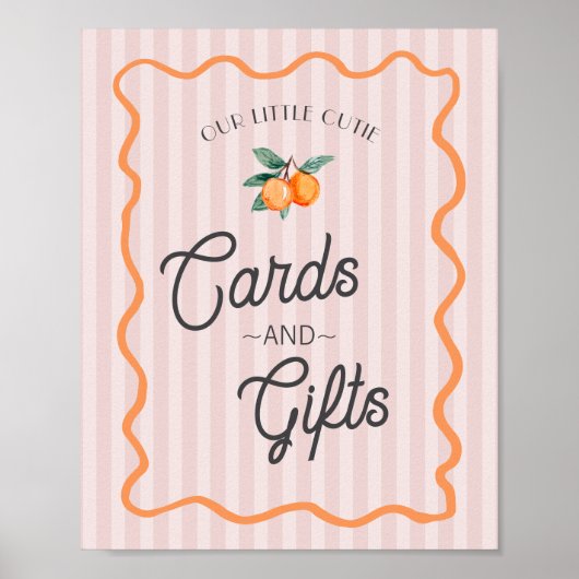 Roze Kleine Cutie Citrus Kaarten & Geschenken Poster (Voorkant)