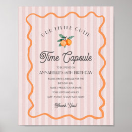 Roze Kleine Cutie Citrus Verjaardag Tijd Capsule Poster