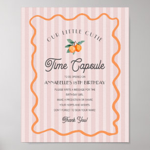Roze Kleine Cutie Citrus Verjaardag Tijd Capsule Poster