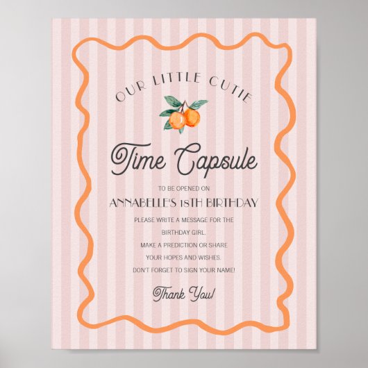 Roze Kleine Cutie Citrus Verjaardag Tijd Capsule Poster (Voorkant)