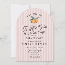 Roze kleine cutie op de weg Citrus Baby shower Kaart