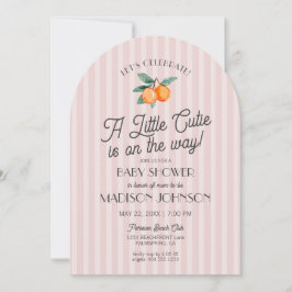Roze kleine cutie op de weg Citrus Baby shower Kaart
