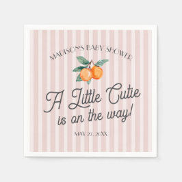 Roze kleine cutie op de weg Citrus Baby shower Servet