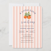 Roze kleine cutie op zijn weg Citrus Baby shower Kaart (Voorkant)