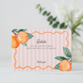 Roze Kleine Cutie Pastel Citrus Details Invoegen Informatiekaartje (Staand voorkant)