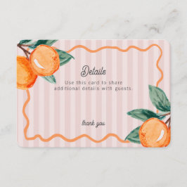 Roze Kleine Cutie Pastel Citrus Details Invoegen Informatiekaartje