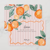 Roze Kleine Cutie Pastel Citrus Details Invoegen Informatiekaartje (Voorkant / Achterkant)