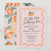 Roze Kleine Cutie Pastel Citrus Thema Verjaardag Kaart (Voorkant / Achterkant)