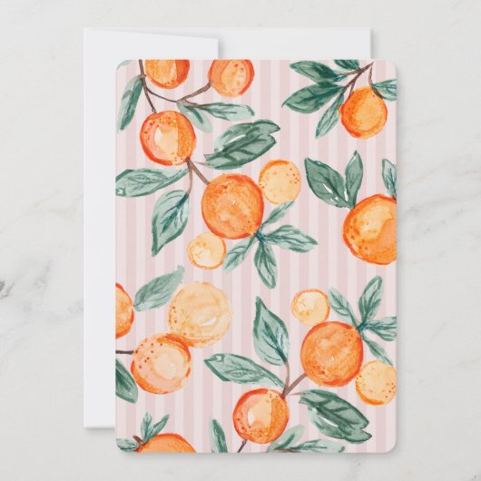 Roze Kleine Cutie Pastel Citrus Thema Verjaardag Kaart (Achterkant)