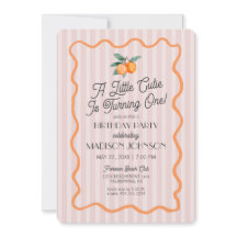 Roze Kleine Cutie Pastel Citrus Thema Verjaardag