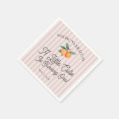 Roze Kleine Cutie Pastel Citrus Verjaardagsfeestje Servet (Hoek)