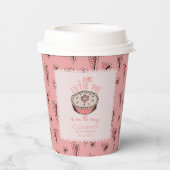 Roze Kleine Cutie Pie Herfst Baby Meisje Douche Papieren Bekers (Achterkant)