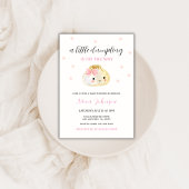 Roze kleine dumpling is op de weg Baby shower Kaart