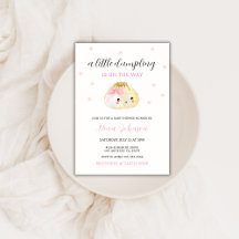 Roze kleine dumpling is op de weg Baby shower