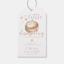 Roze Kleine Dumpling Meisje Baby shower Dank u Cadeaulabel