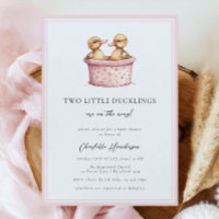 Roze kleine eendjes meisje tweeling Baby shower