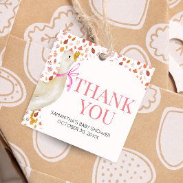 Roze Kleine Gekke Gans Baby shower Plein Bedankjes Labels
