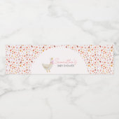 Roze Kleine Gekke Gans Baby shower Waterfles Etiket (Enkel label)