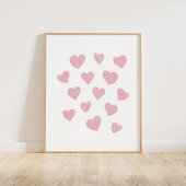 Roze kleine hartjes poster