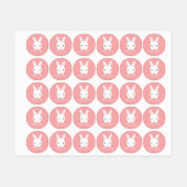 Roze kleine inktkonijn met aangepaste naam labels (Vel)