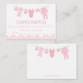 Roze Kleine Kleding Luier Raffle Tickets Informatiekaartje (Voorkant / Achterkant)
