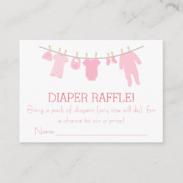 Roze Kleine Kleding Luier Raffle Tickets Informatiekaartje