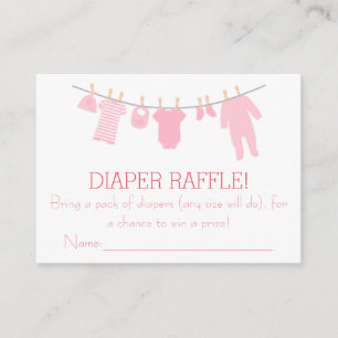 Roze Kleine Kleding Luier Raffle Tickets Informatiekaartje