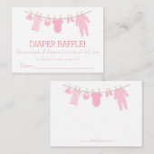 Roze Kleine Kleding Luier Raffle Tickets Informatiekaartje (Voorkant / Achterkant)