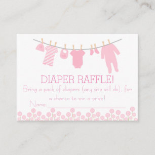 Roze Kleine Kleding Luier Raffle Tickets Informatiekaartje