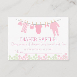 Roze Kleine Kleding Luier Raffle Tickets Informatiekaartje