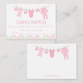 Roze Kleine Kleding Luier Raffle Tickets Informatiekaartje (Voorkant / Achterkant)