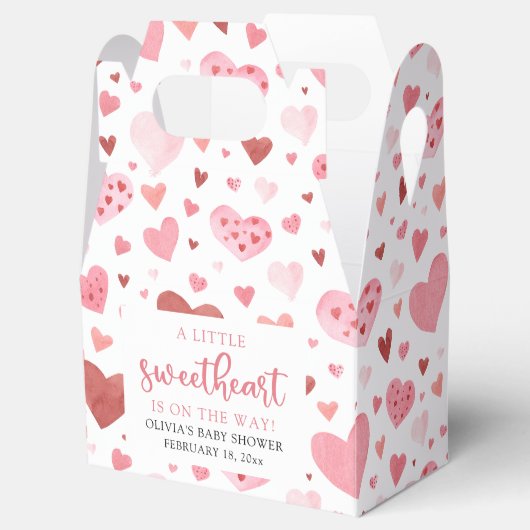 Roze Kleine Liefje Valentijnsdag Baby shower Bedankdoosjes (Geopend)