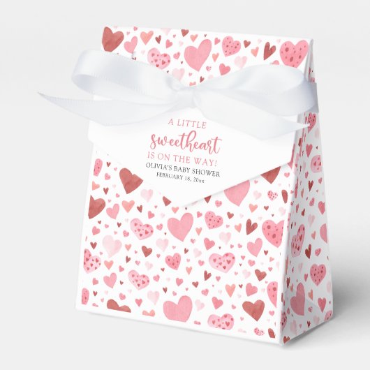 Roze Kleine Liefje Valentijnsdag Baby shower Bedankdoosjes (Voorkant Zijde)