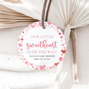 Roze Kleine Liefje Valentijnsdag Baby shower Bedankjes Labels