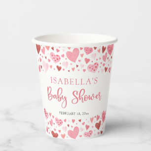 Roze Kleine Liefje Valentijnsdag Baby shower Papieren Bekers