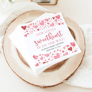 Roze Kleine Liefje Valentijnsdag Baby shower Servet