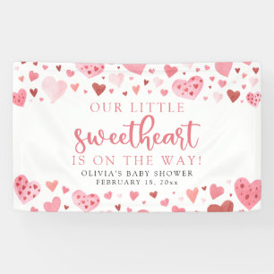 Roze Kleine Liefje Valentijnsdag Baby shower Spandoek