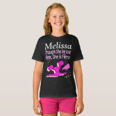 ROZE KLEINE MAAR FELLE CHEERLEADER CUSTOM T-SHIRT (Voorkant volledig)