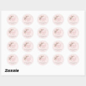 Roze Kleine Miss Onederful 1e Verjaardag Dank u Ronde Sticker (Vel)