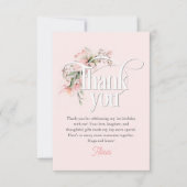 Roze Kleine Miss Onederful Schattige Meisje 1e Ver Bedankkaart (Voorkant)