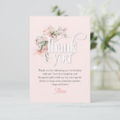 Roze Kleine Miss Onederful Schattige Meisje 1e Ver Bedankkaart (Staand voorkant)