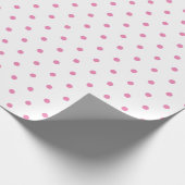 Roze Kleine Polka Dot Party Kerstcadeau Cadeaupapier (Hoek)