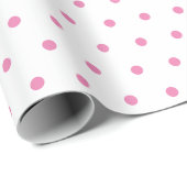 Roze Kleine Polka Dot Party Kerstcadeau Cadeaupapier (Rol Hoek)