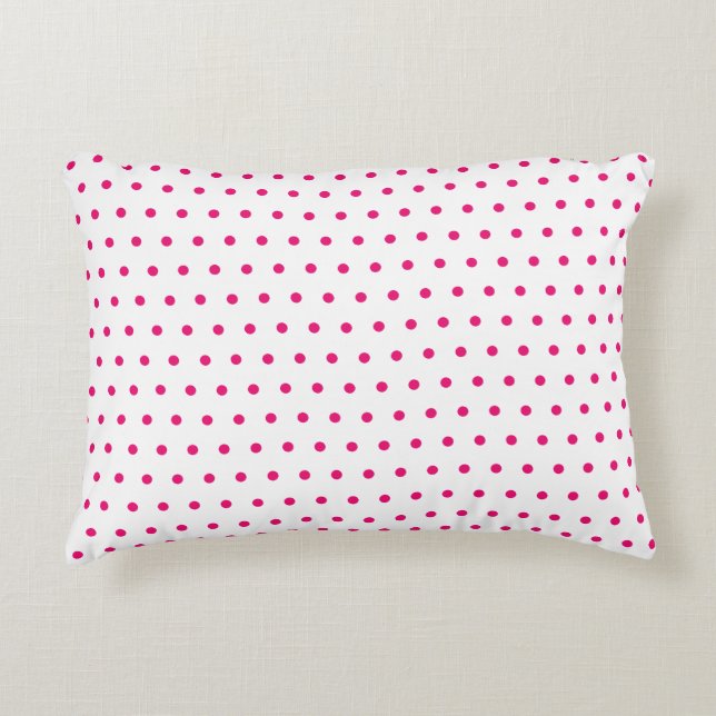 Roze Kleine Polka Dot Wit Custom Kleur Schattige G Accent Kussen (Voorkant)