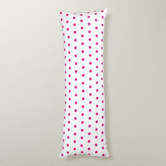 Roze Kleine Polka Dot Wit Custom Kleur Schattige G Lichaamskussen (Achterkant (Verticaal))